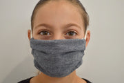 Kids Navy Chambray Reusable Face Mask With Elastic Straps