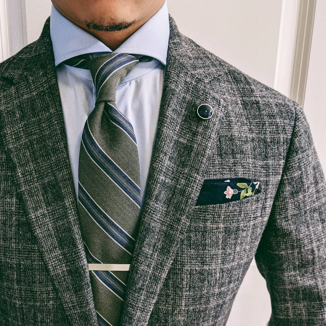 Aster Stripe Tie Olive