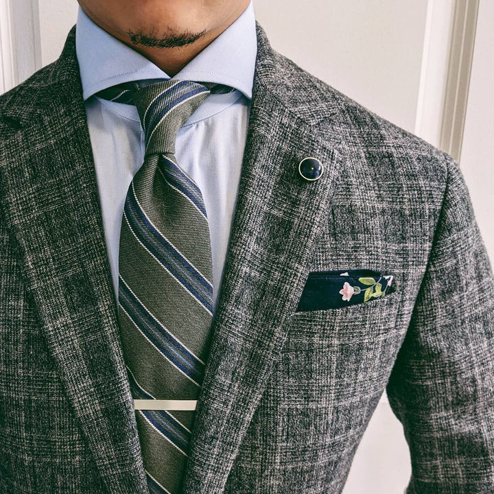 Aster Stripe Tie Olive