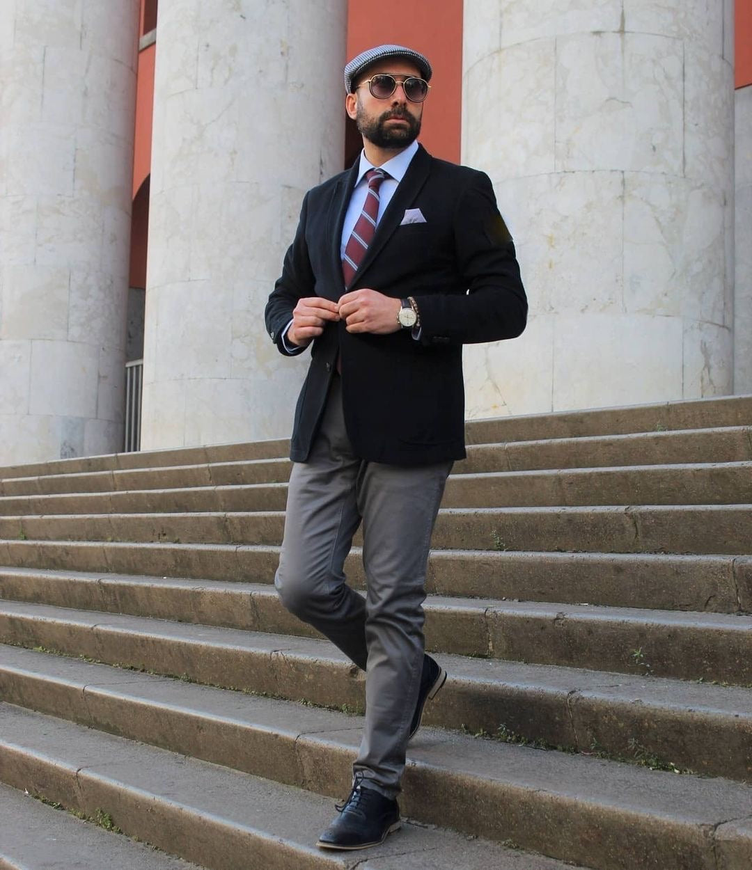 Crosby Stripe Tie Burgundy