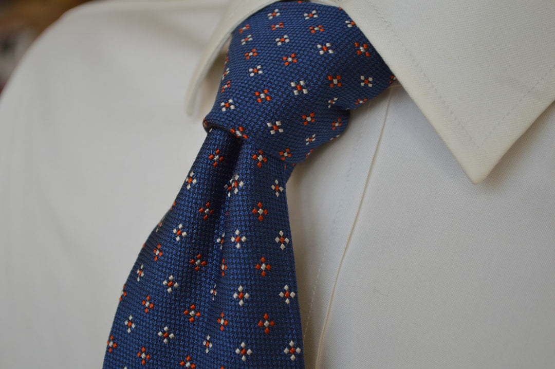 Ingram Foulard Tie Navy/Orange