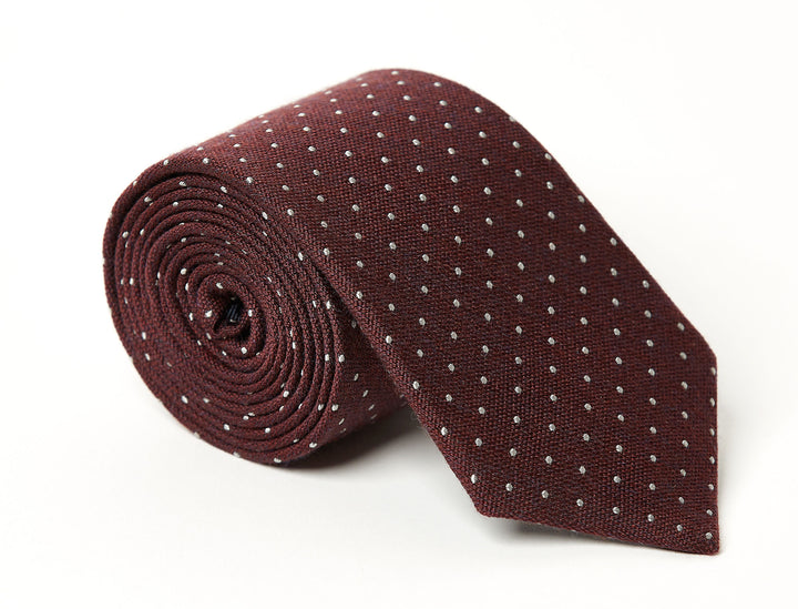 Monroe Maroon Dot Tie