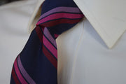 Vesey Striped Tie Navy/Pink