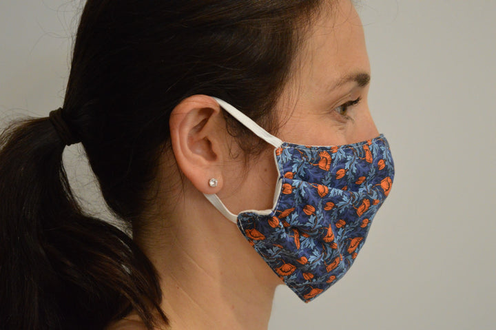 Plume Poppy Reusable Face Mask With Elastic Straps