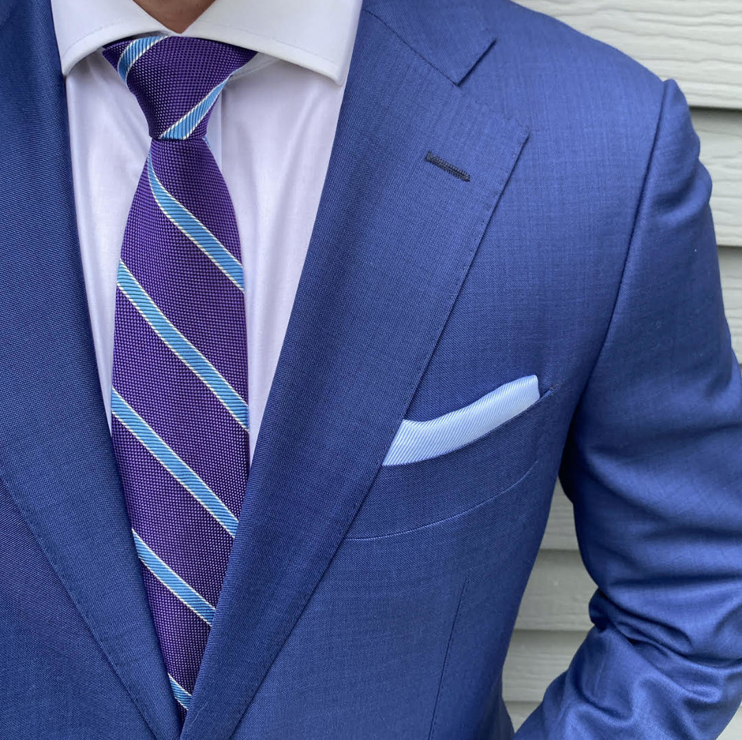 Radcliff Purple and Light Blue Striped Tie