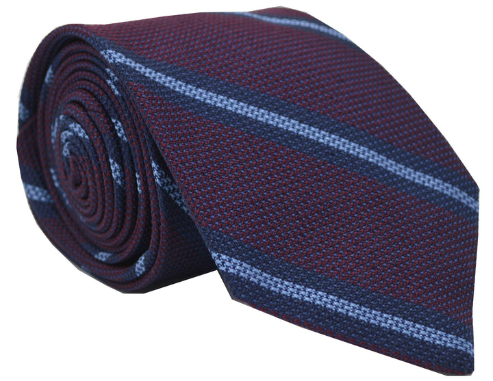 Parsons Grenadine Stripe Tie Wine