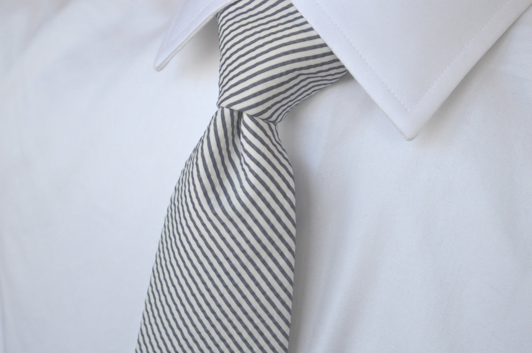 Navy Seersucker Tie