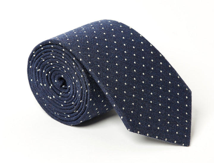 Monroe Navy Dot Tie