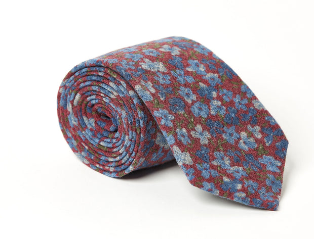 Orchard Maroon Floral Tie