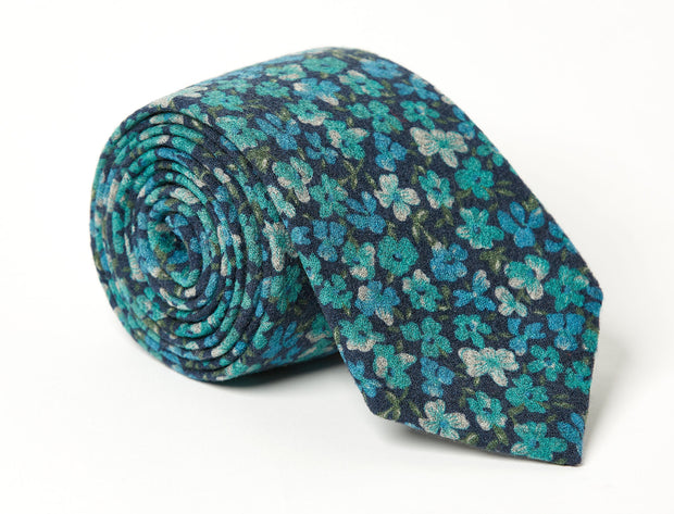Orchard Turquoise Floral Tie