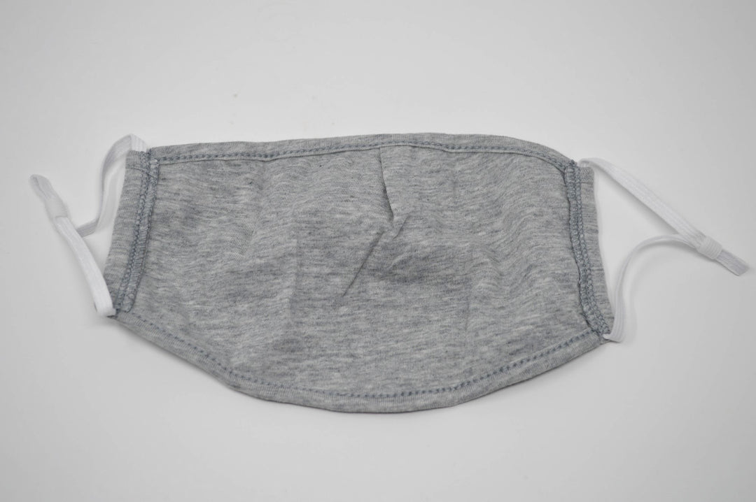 Grey Solid Reusable Face Mask With Elastic Straps