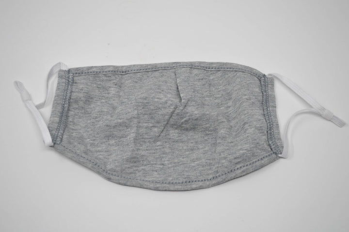 Grey Solid Reusable Face Mask With Elastic Straps
