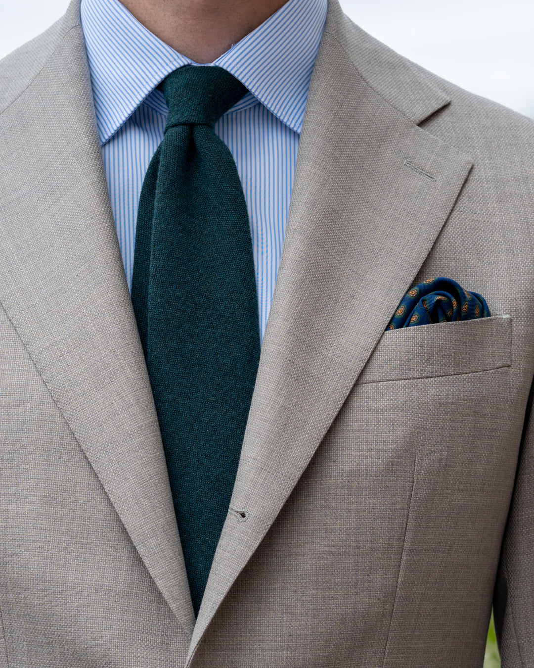 Navy Pine Pocket Square