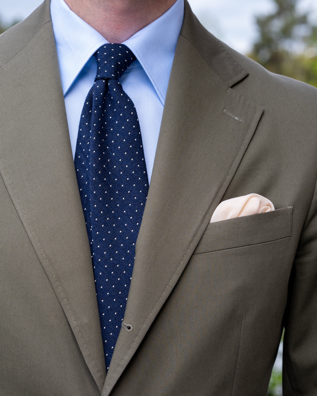 Monroe Navy Dot Tie