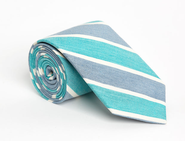 Burbank Turquoise Stripe Tie