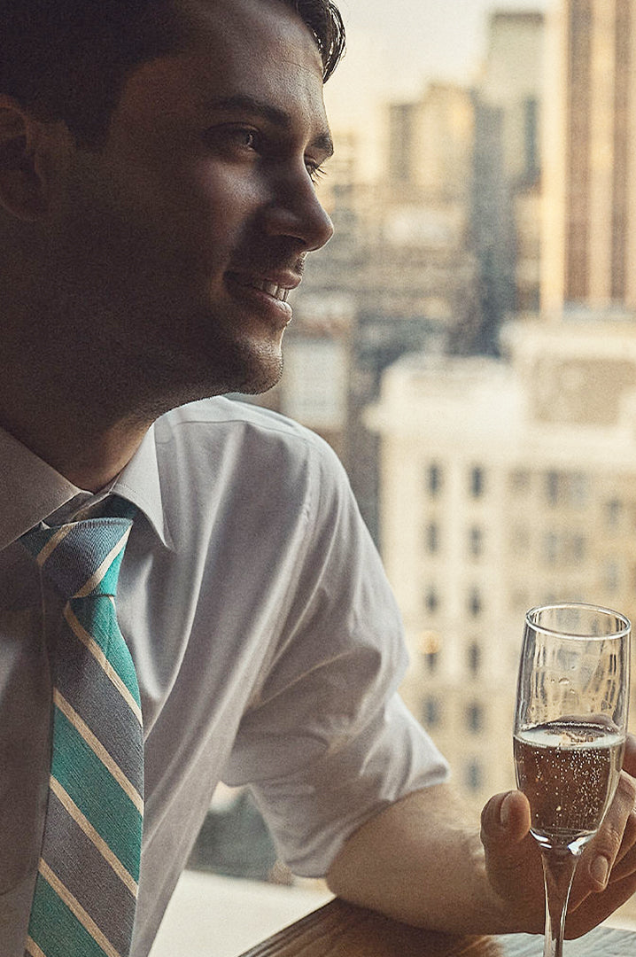 Burbank Turquoise Stripe Tie